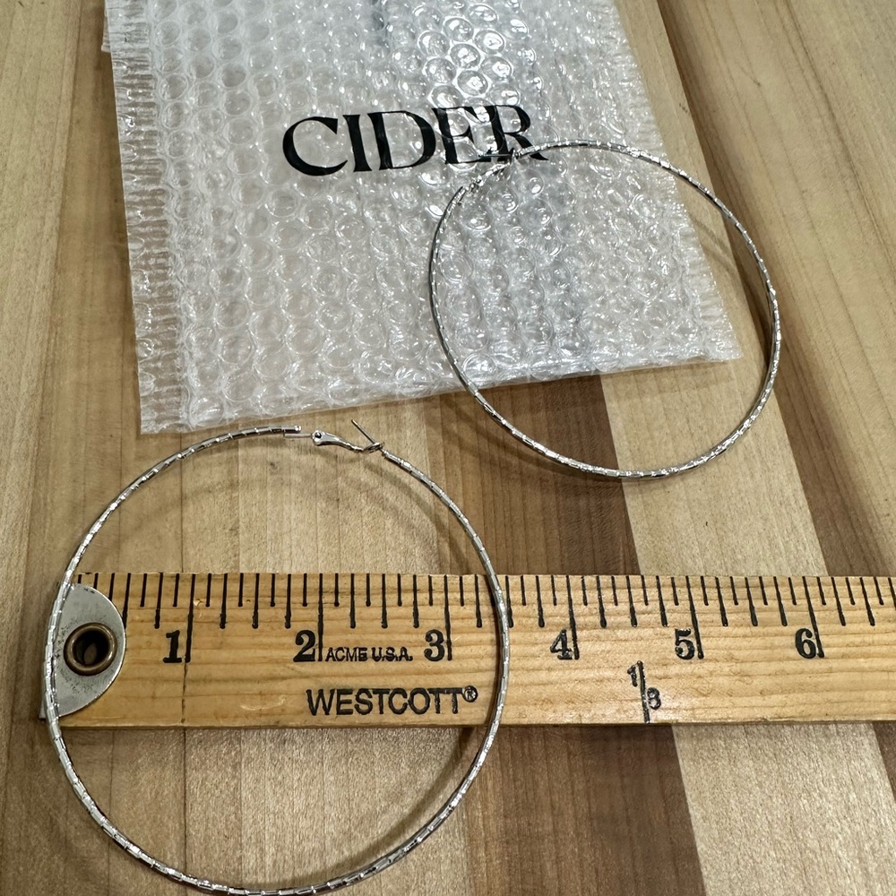 Cider Silver Hoop Earrings - Picture 2 of 2